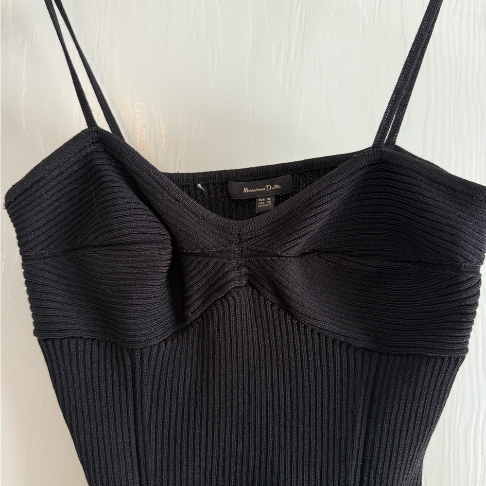 Massimo Dutti Black Ribbed Women's Tank Top